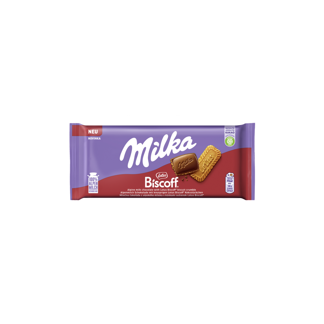 Milka Tabuľková čokoláda Lotus Biscoff 90 g