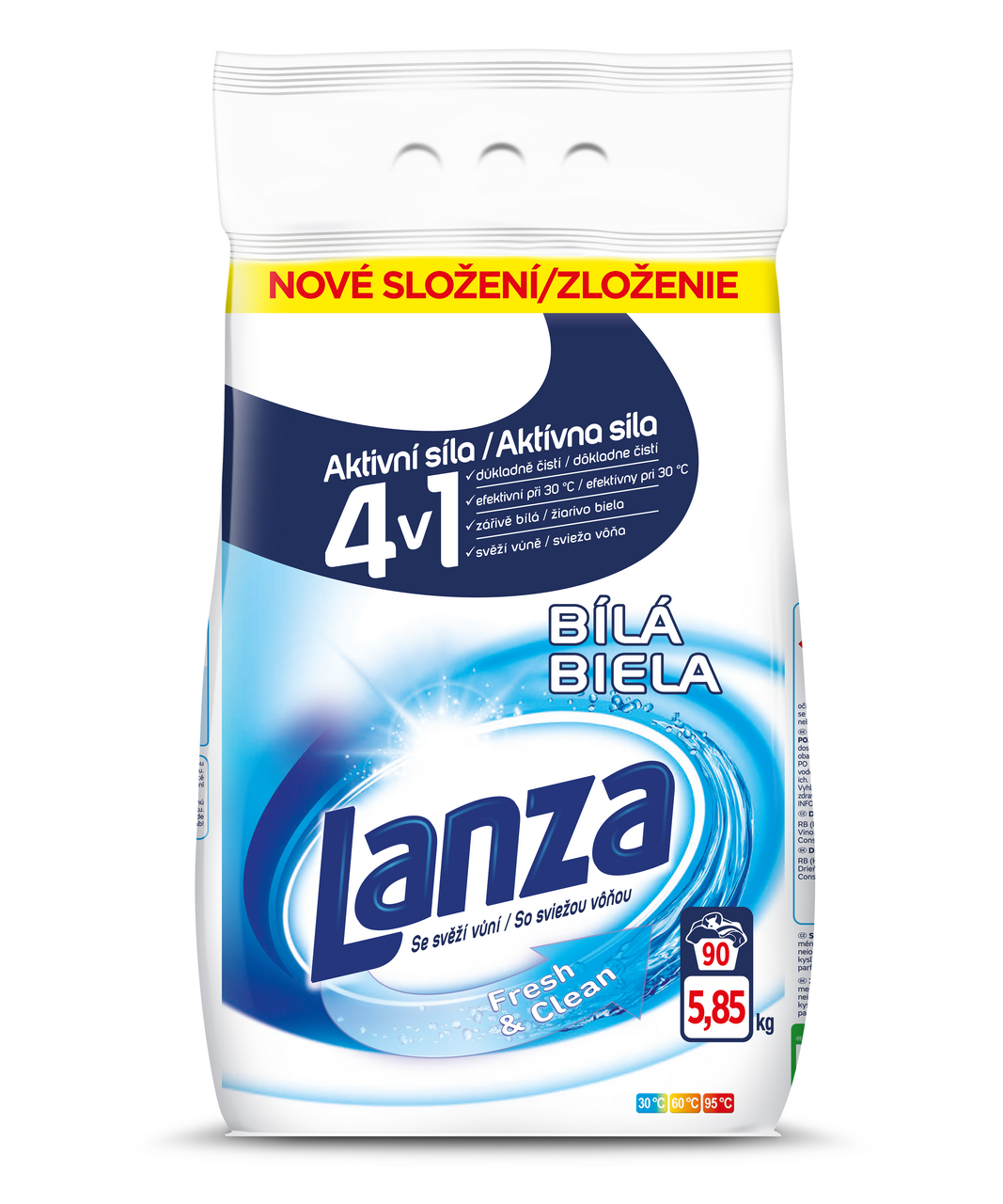 Lanza White prací prášok (90 praní) 5,85 kg