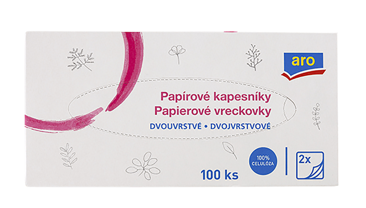 aro Kozmetické vreckovky 2 vrstvové 100 ks