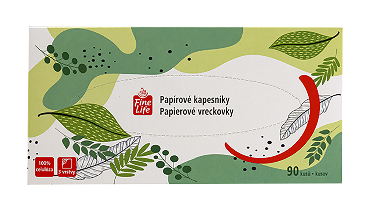Fine Life Kozmetické vreckovky 3 vrstvové 90 ks