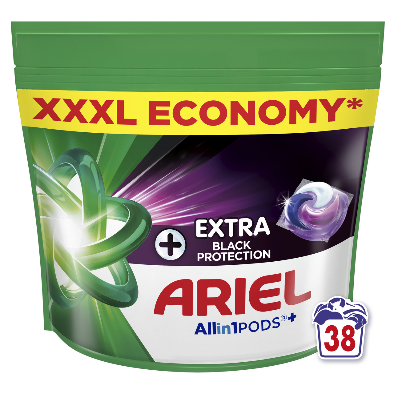 ARIEL All in 1 Black Protection gélové kapsuly 38 ks