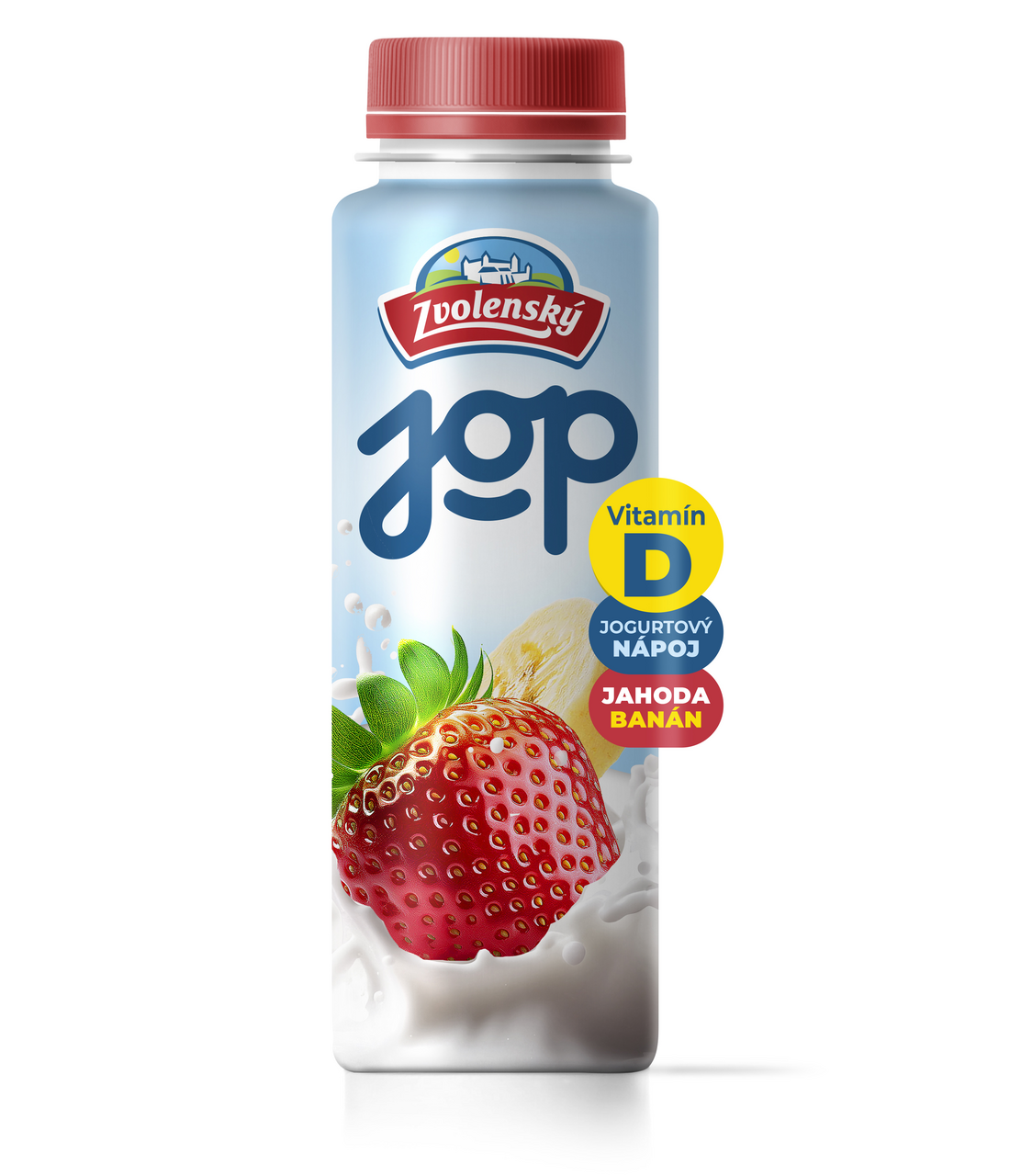 Zvolenský JOP Jogurtový nápoj jahoda - banán chlad. 280 g