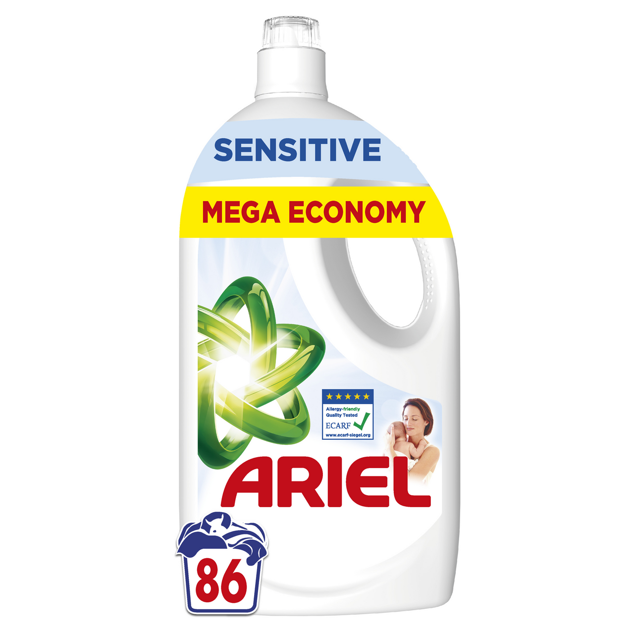 ARIEL Sensitive Skin prací gél (86 praní) 3,87 l