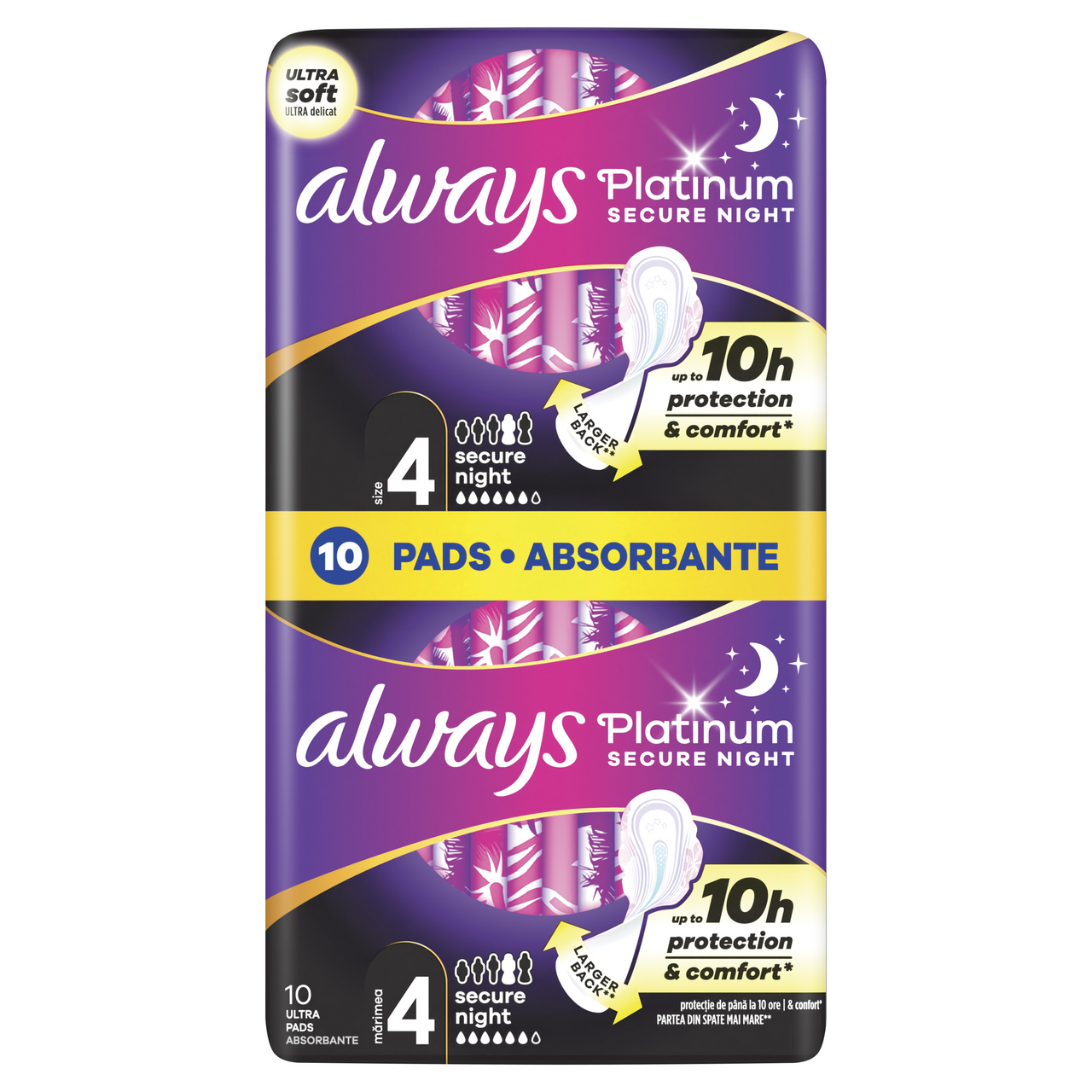 always Ultra Platinum Secure Night duo dámske vložky 10 ks