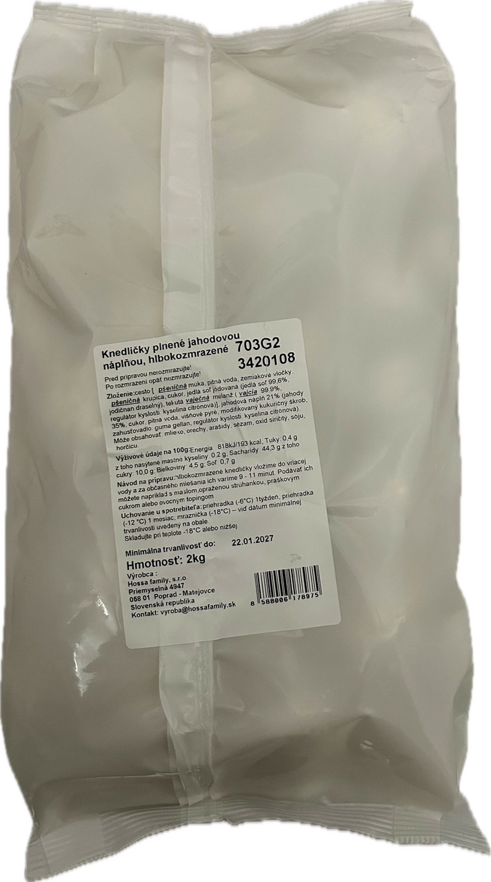 Hossa family Knedlíčky s jahodovou náplňou mraz. 2 kg