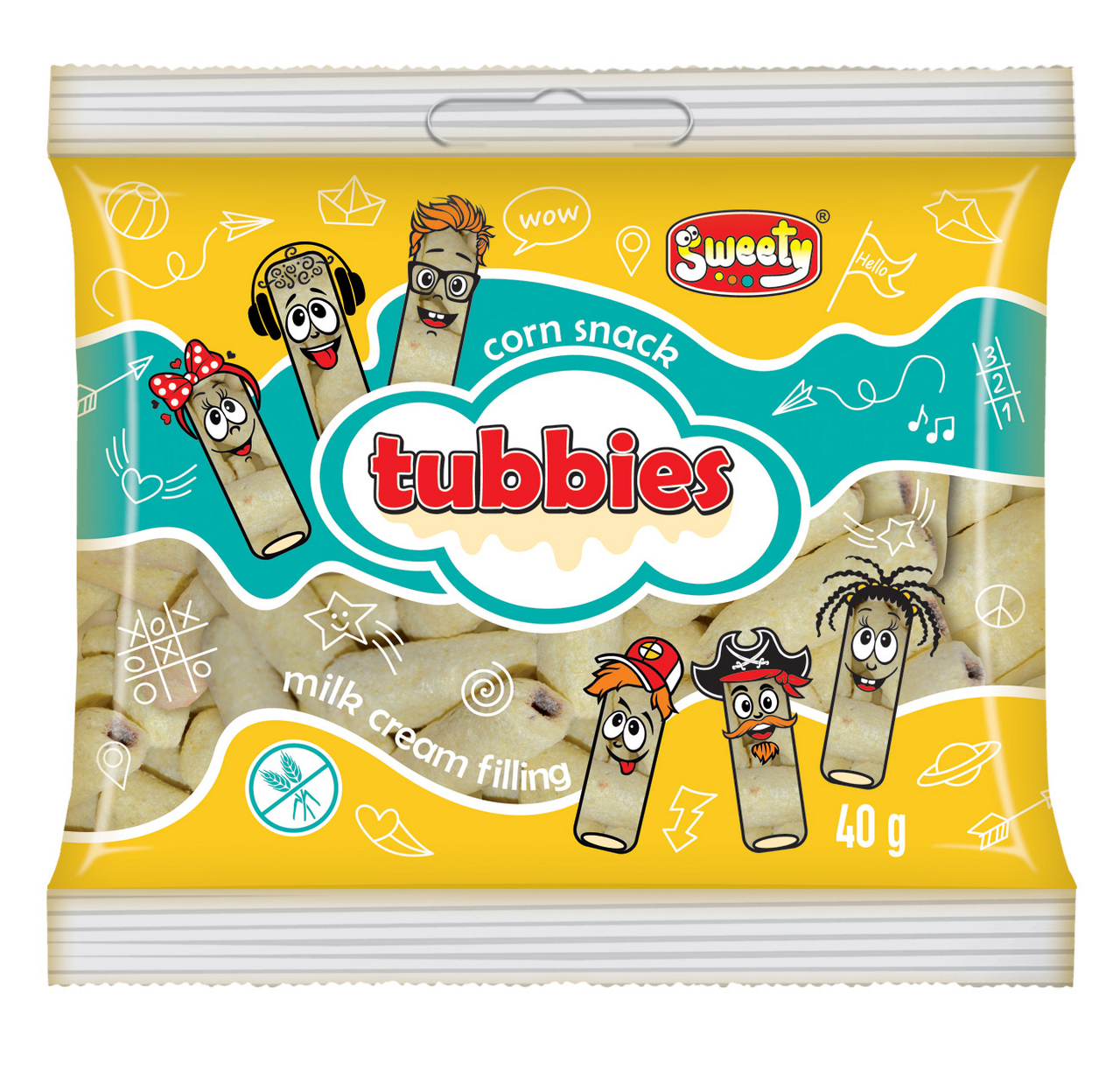 Sweety Tubbies kukuričné trubičky mliečne 40 g