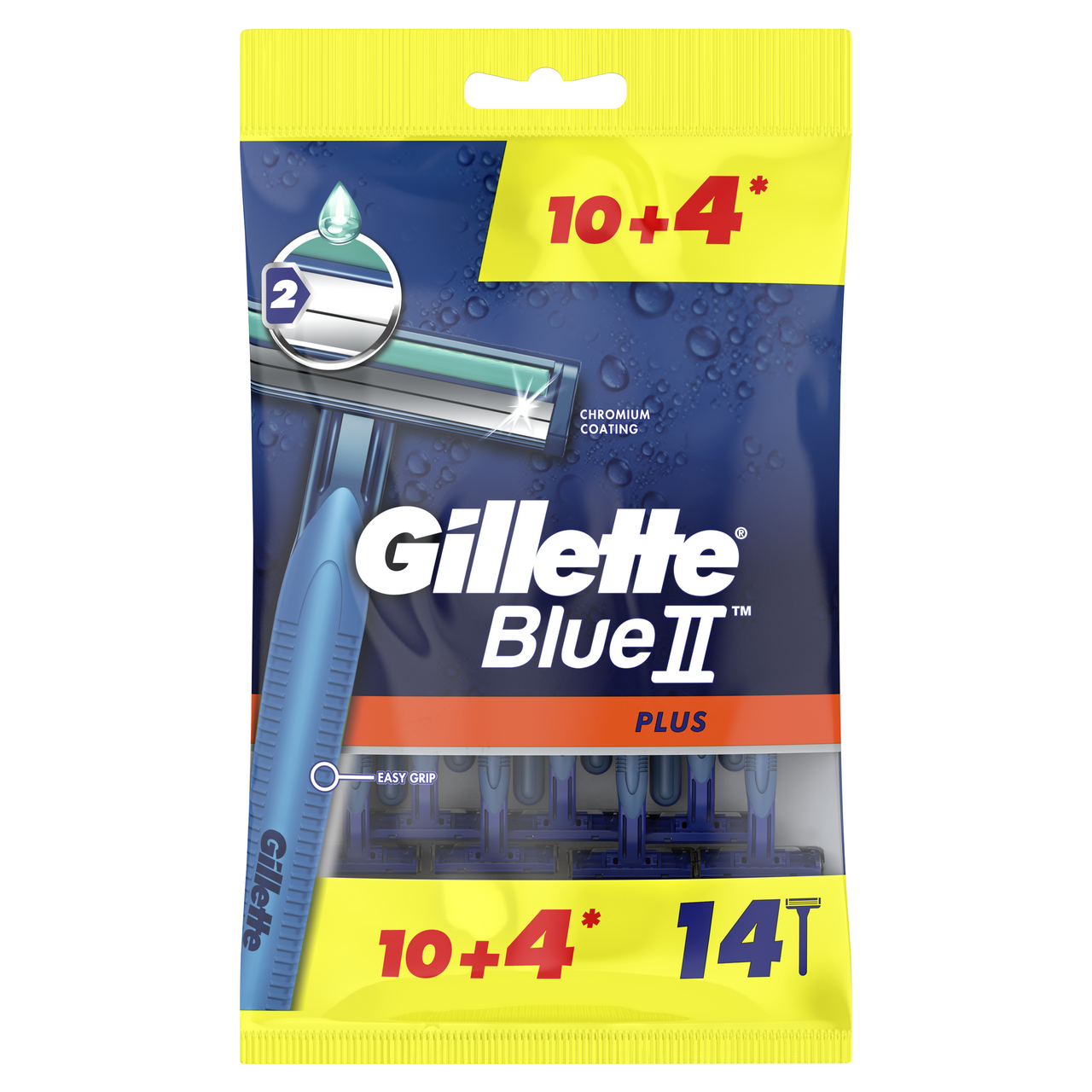 Gillette Blue II Plus jednorázový holiaci strojček pánsky 10 + 4 ks