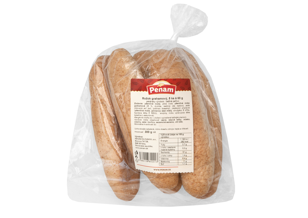 Penam Rožok grahamový balený 5 x 60 g