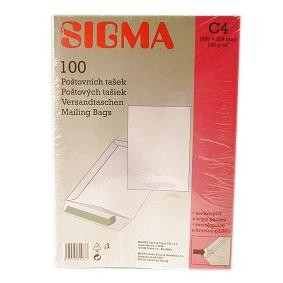 SIGMA Taška poštová C4 samolepiaca biela 100 ks