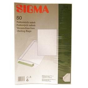 SIGMA Taška poštová B4 samolepiaca biela 50 ks