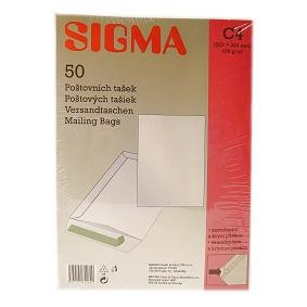 SIGMA Taška poštová C4 samolepiaca biela 50 ks