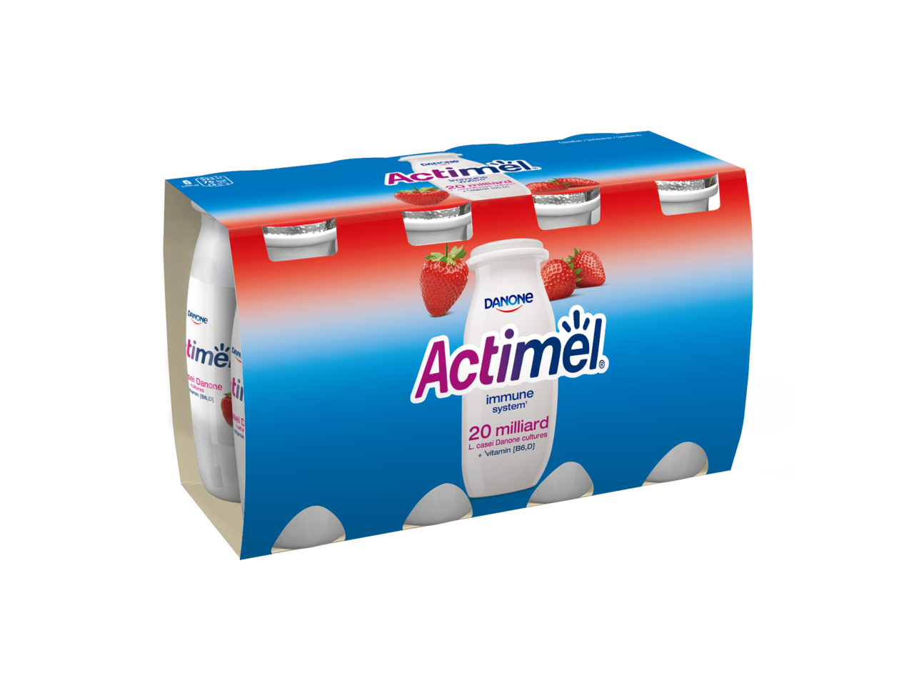 DANONE Actimel Jogurtové mlieko jahoda chlad. 8 x 100 ml