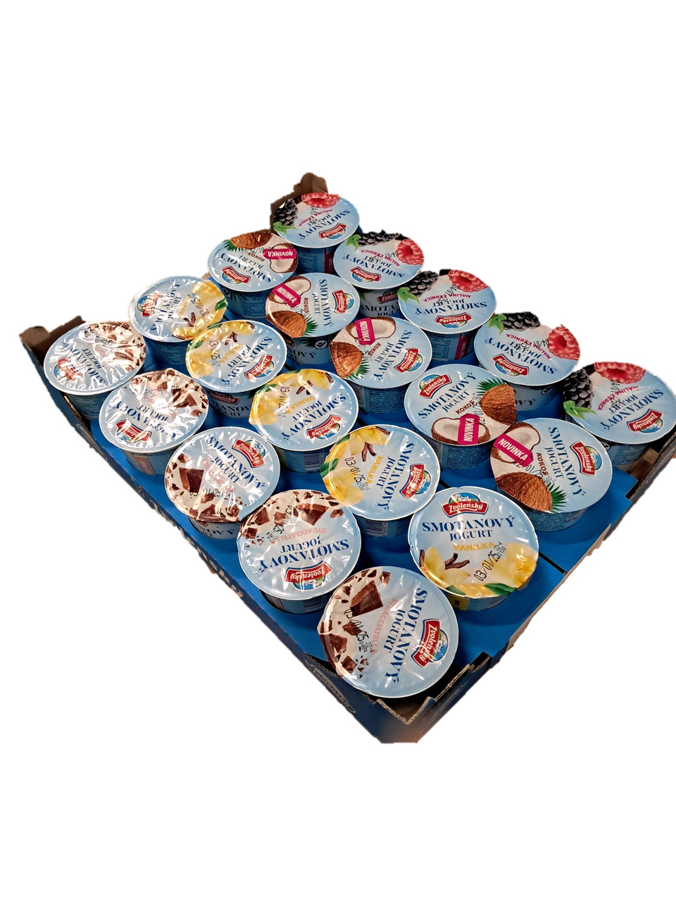 Zvolenský Smotanový jogurt mix III.(vanilka,kokos,stracciat,mal-černi) chlad. 20 x 145 g