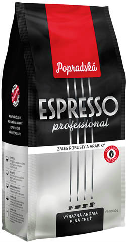 Popradská Espresso Profesional káva zrnková 1 kg