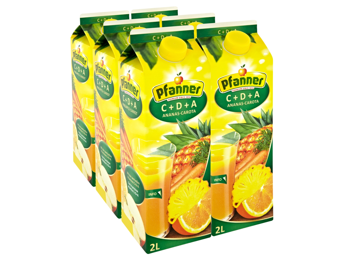 Pfanner nektár CDA ananás mrkva 30 % 6 x 2 l