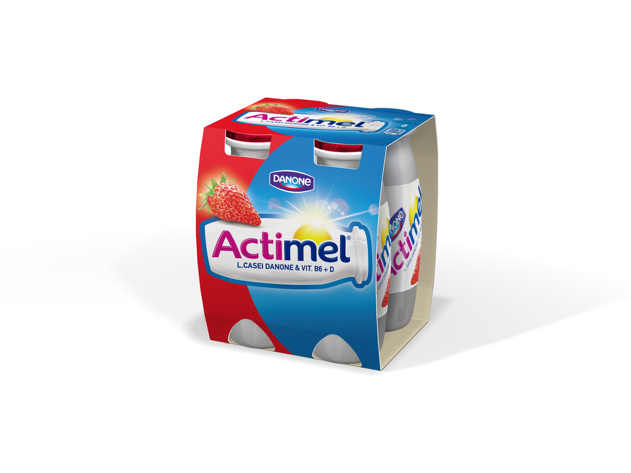 DANONE Actimel Jogurtové mlieko jahoda chlad. 4 x 100 g