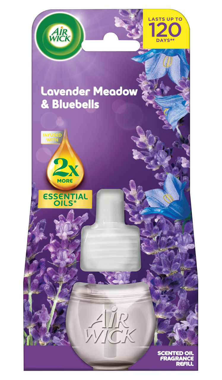 Air Wick Essential Oils Levanduľová lúka a modrý kvet náhr. náplň do elektr.prístroja 19 ml