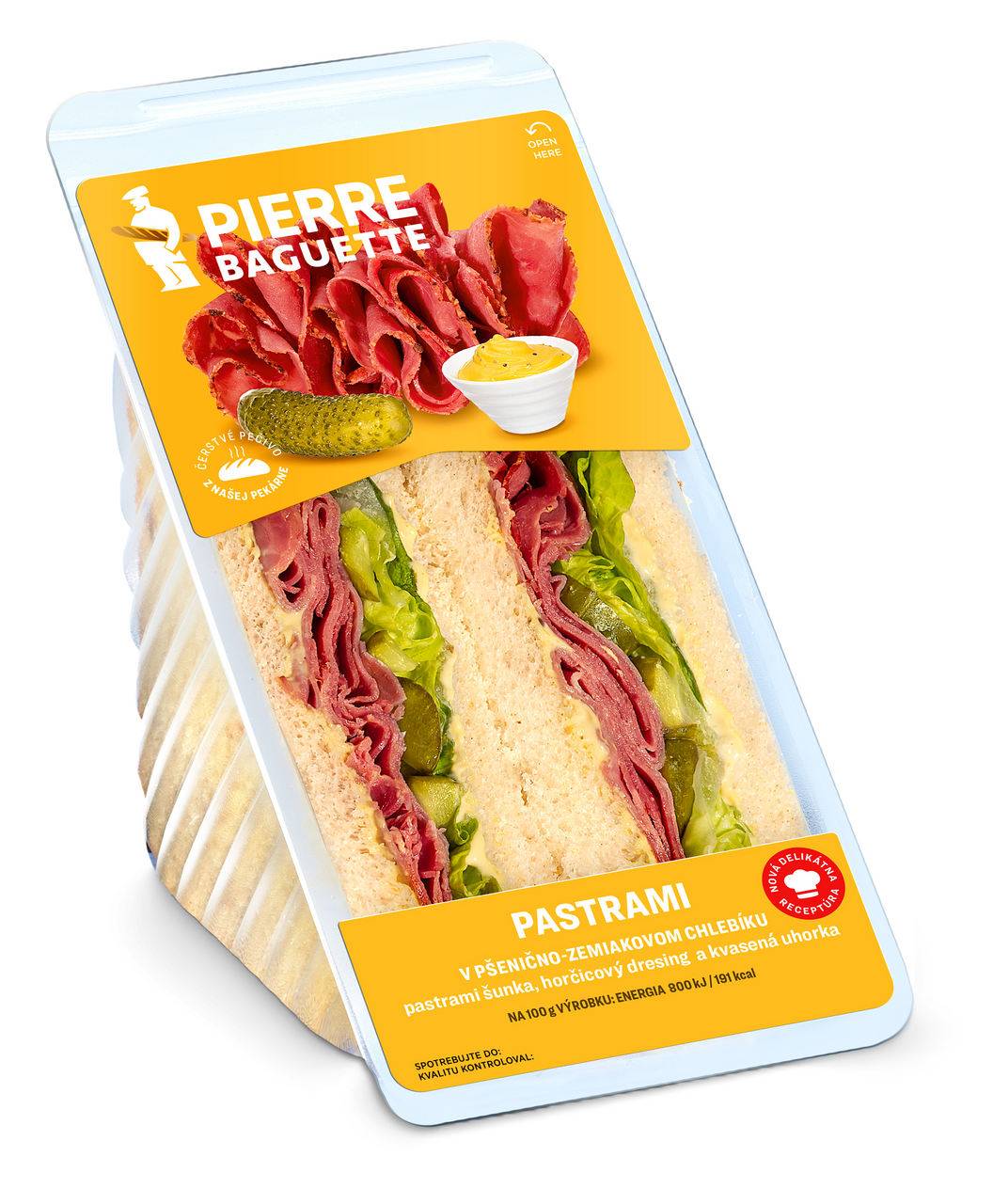 PIERRE BAGUETTE Sendvič pastrami chlad. 195 g