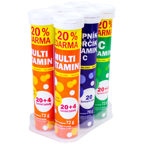 VITAR Šumivé tablety s vitamínmi mix 6 ks tuba