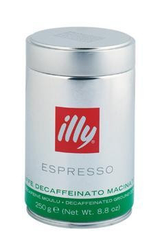illy Espresso Caffé káva bez kofeínu mletá 250 g dóza