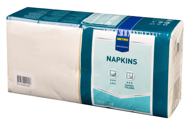 METRO PROFESSIONAL Servítky papierové 2-vrstvové krémové 250ks