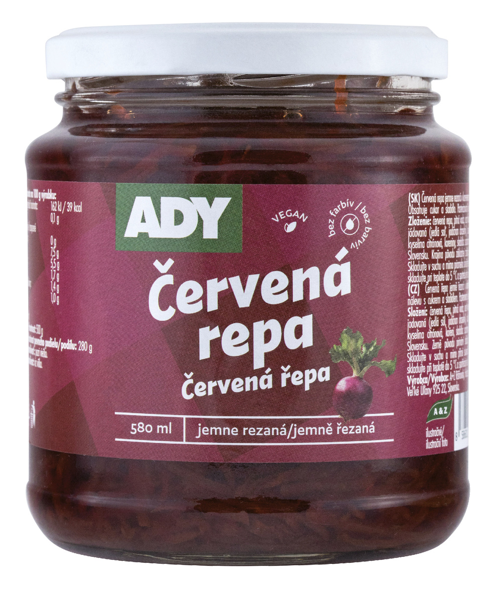 ADY Repa červená jemne rezaná 8 x 580 ml