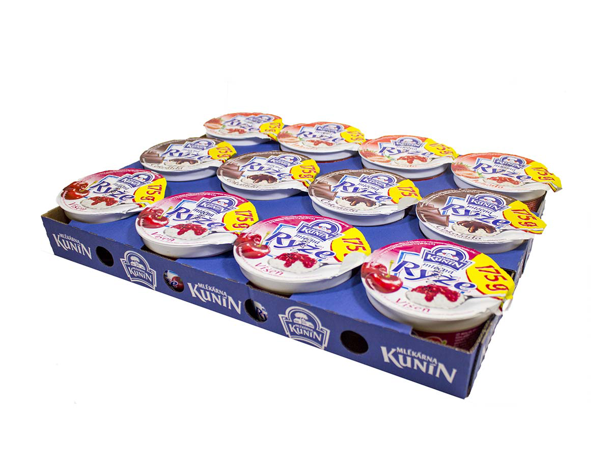 MLÉKÁRNA KUNÍN Mliečna ryža mix (jahoda, čokoláda, višňa) chlad. 12 x 175 g