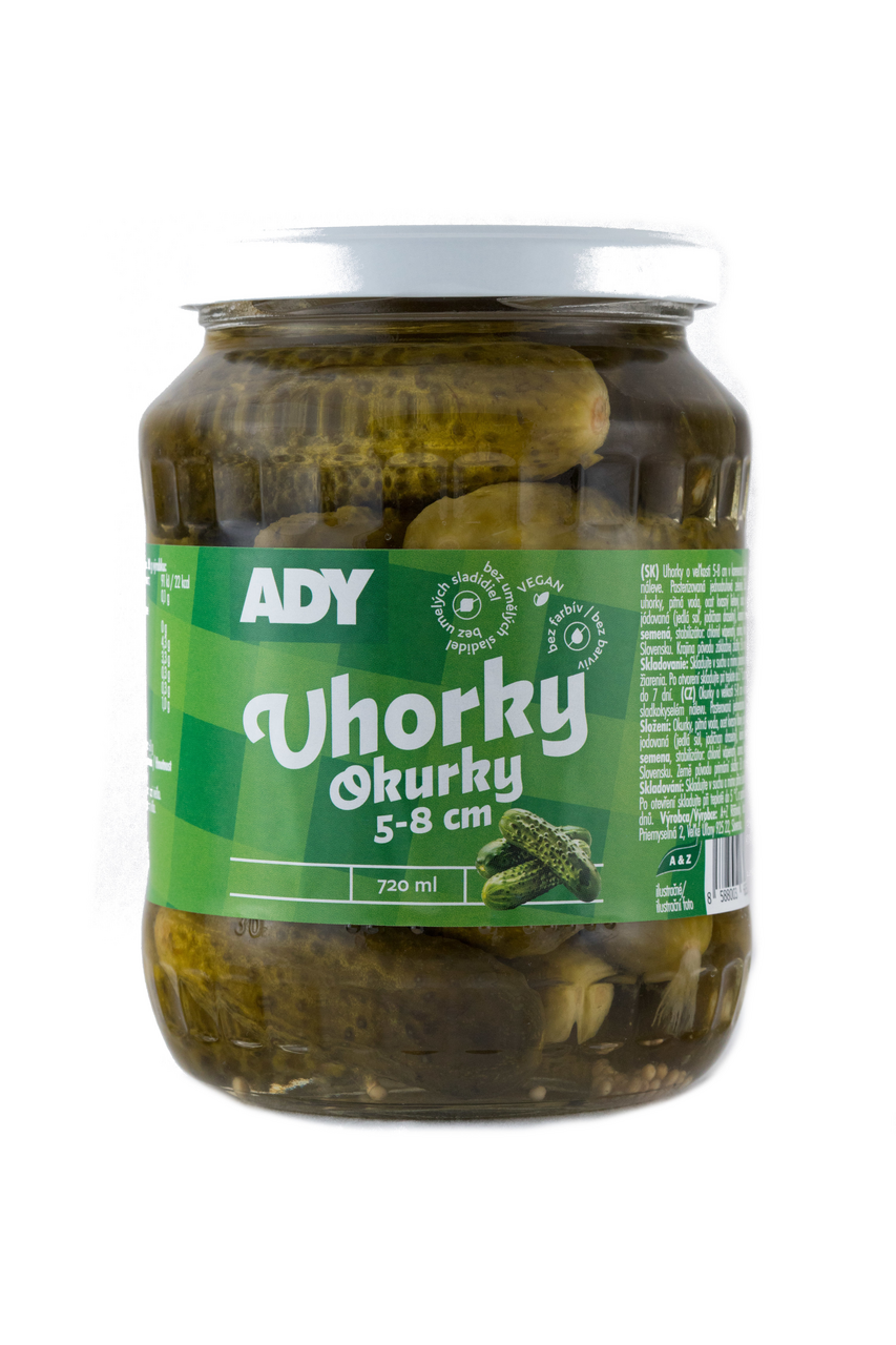 ADY Uhorky 5 - 8 cm 8 x 720 ml