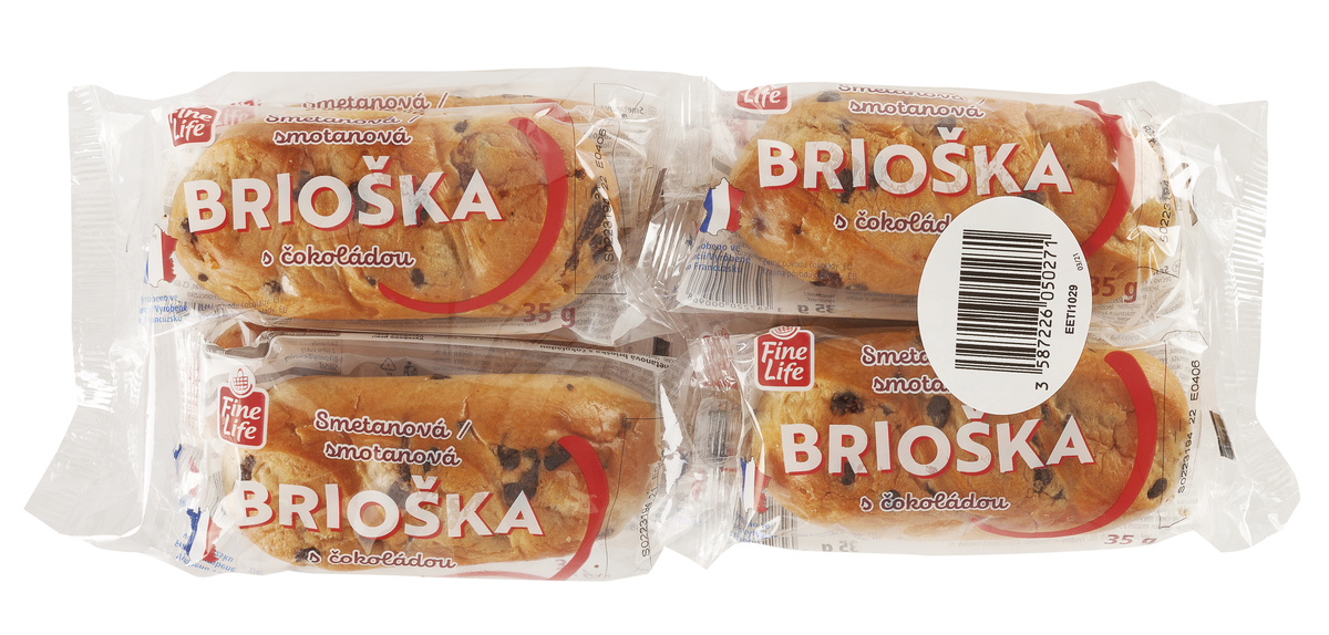 Fine Life Brioška smotanová s čokoládou 8 x 35 g