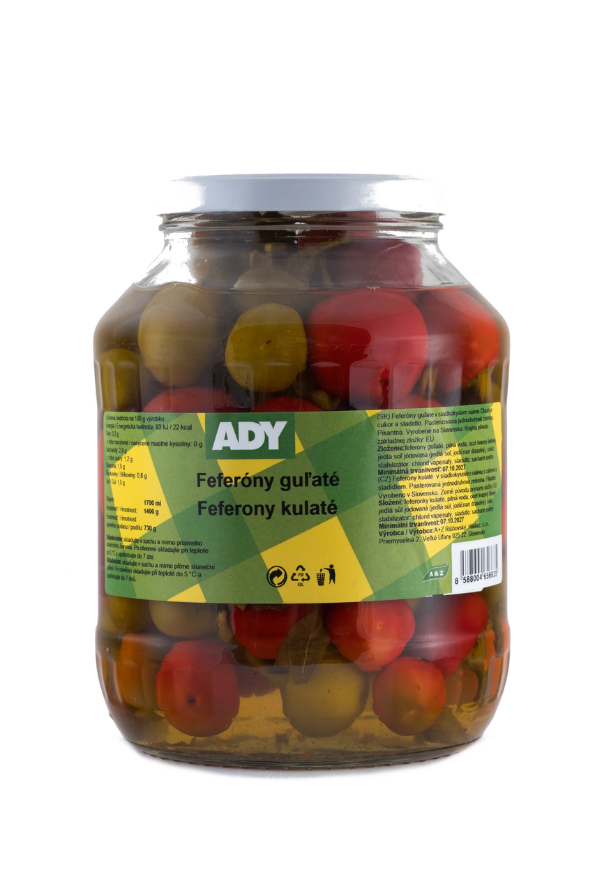 ADY Feferóny guľaté 1700 ml