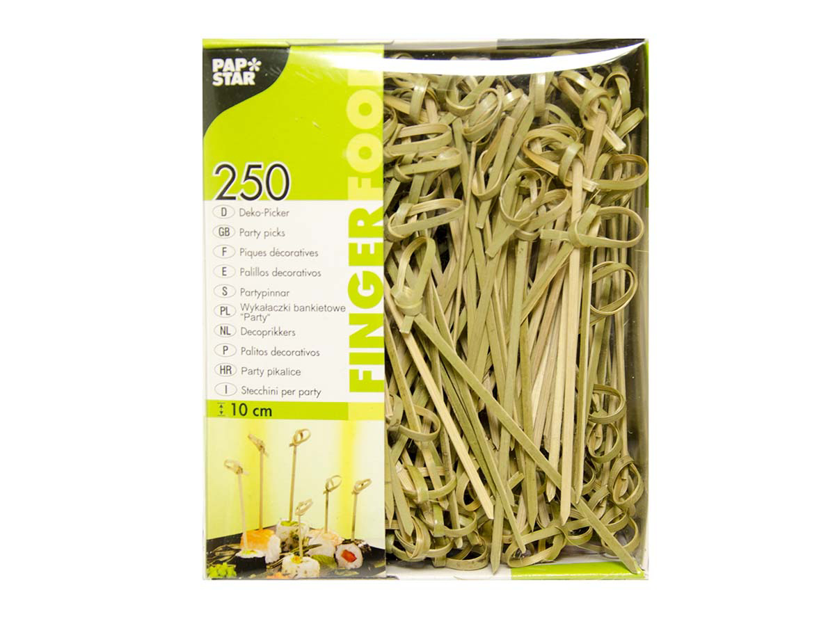 PAPSTAR Napichovadlo Uzol bambusové 10 cm Finger Food 250 ks