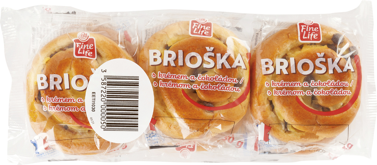 Fine Life Brioška s krémom a čokoládou 6 x 50 g