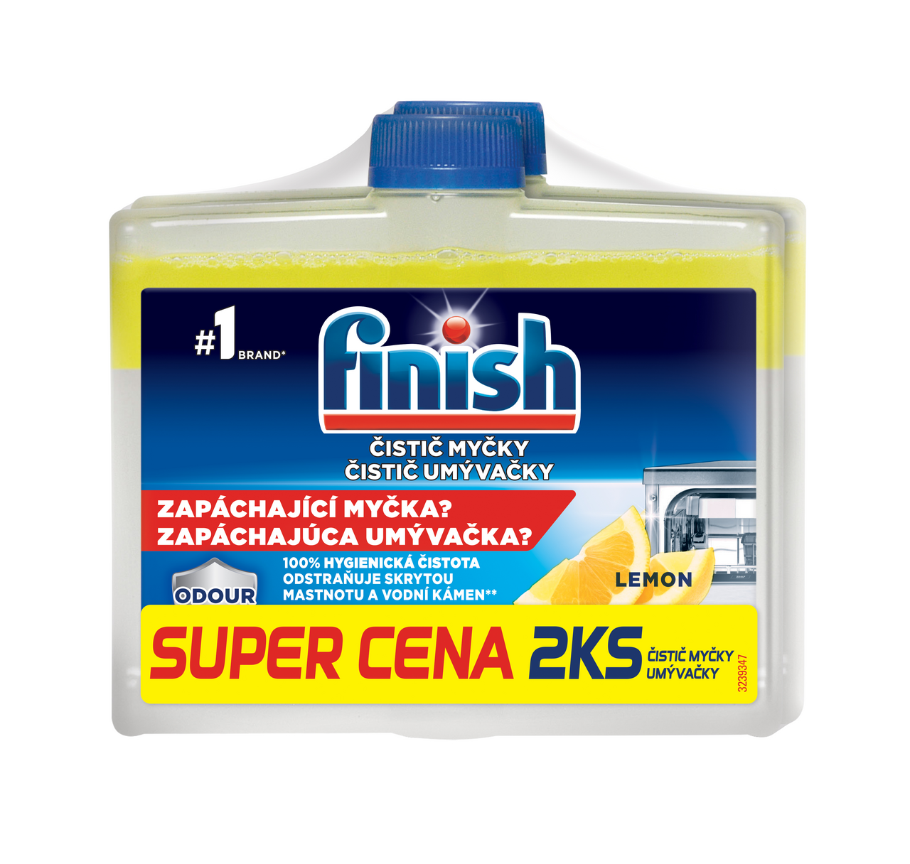 finish Dishwasher Cleaner Lemon čistič umývačky riadu 2 x 250 ml