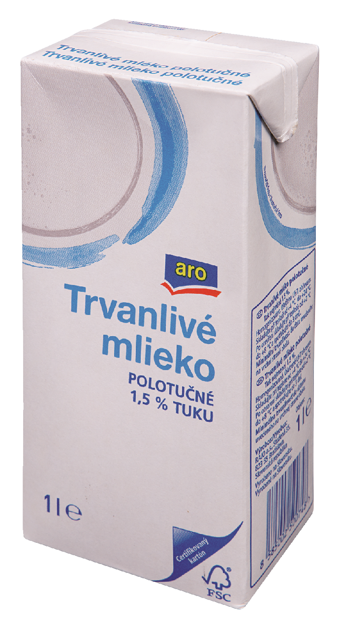 aro Mlieko UHT 1,5 % chlad. 12 x 1 l