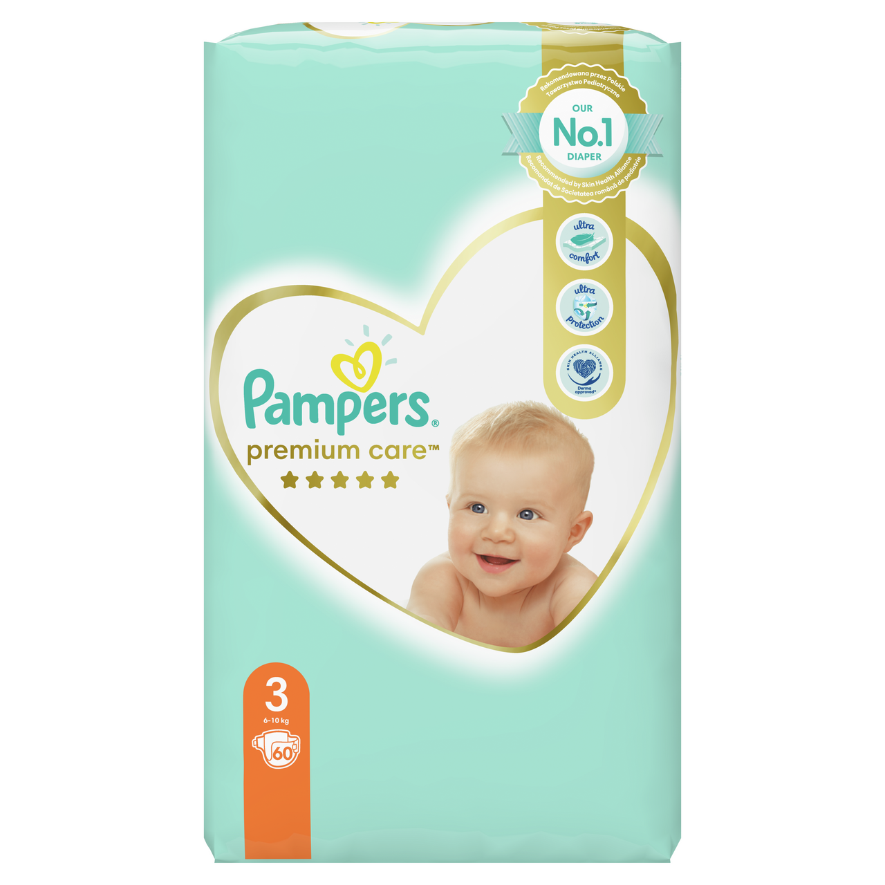 Pampers premium care S3 midi detské plienky 60 ks
