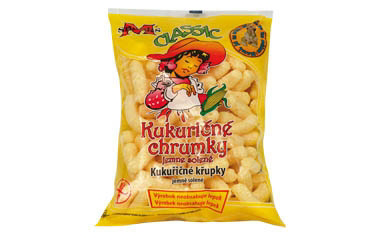 M-snacks Kukuričné chrumky nesolené 3 x 100 g
