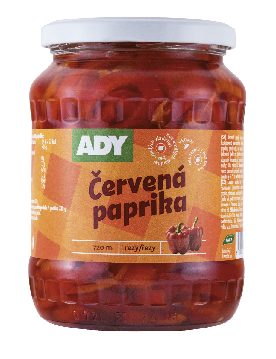 ADY Paprika červená rezaná 8 x 630 g