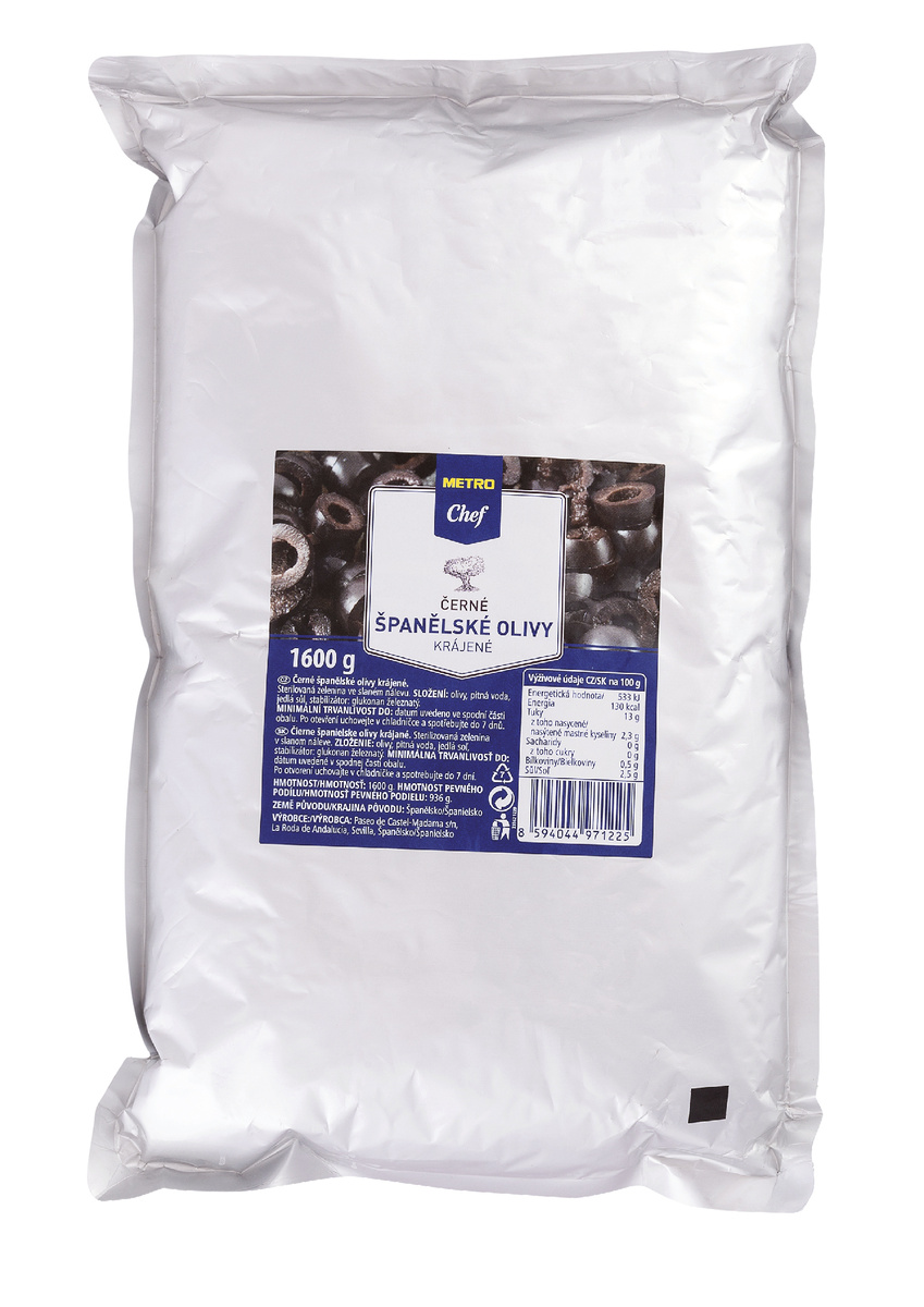 METRO Chef Olivy čierne krájané 1600 g