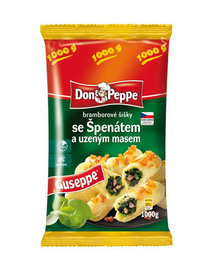 DON PEPPE Zemiakové knedle s údeným mäsom a špenátom mraz. 1kg