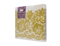 Harmony obrúsky papierové Gala zlaté 3-vrstvové 30cm 1x20 ks