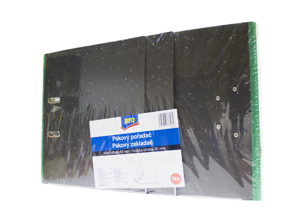 aro Zakladač pákový mramorový A4 50 mm zelený 5 ks