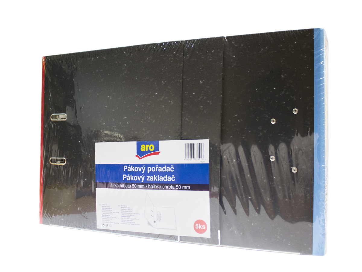 aro Zakladač pákový mramorový A4 50 mm mix farieb 5 ks