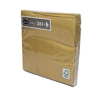 Duni servítky papierové Gold 3-vrstvové 33cm 20 ks