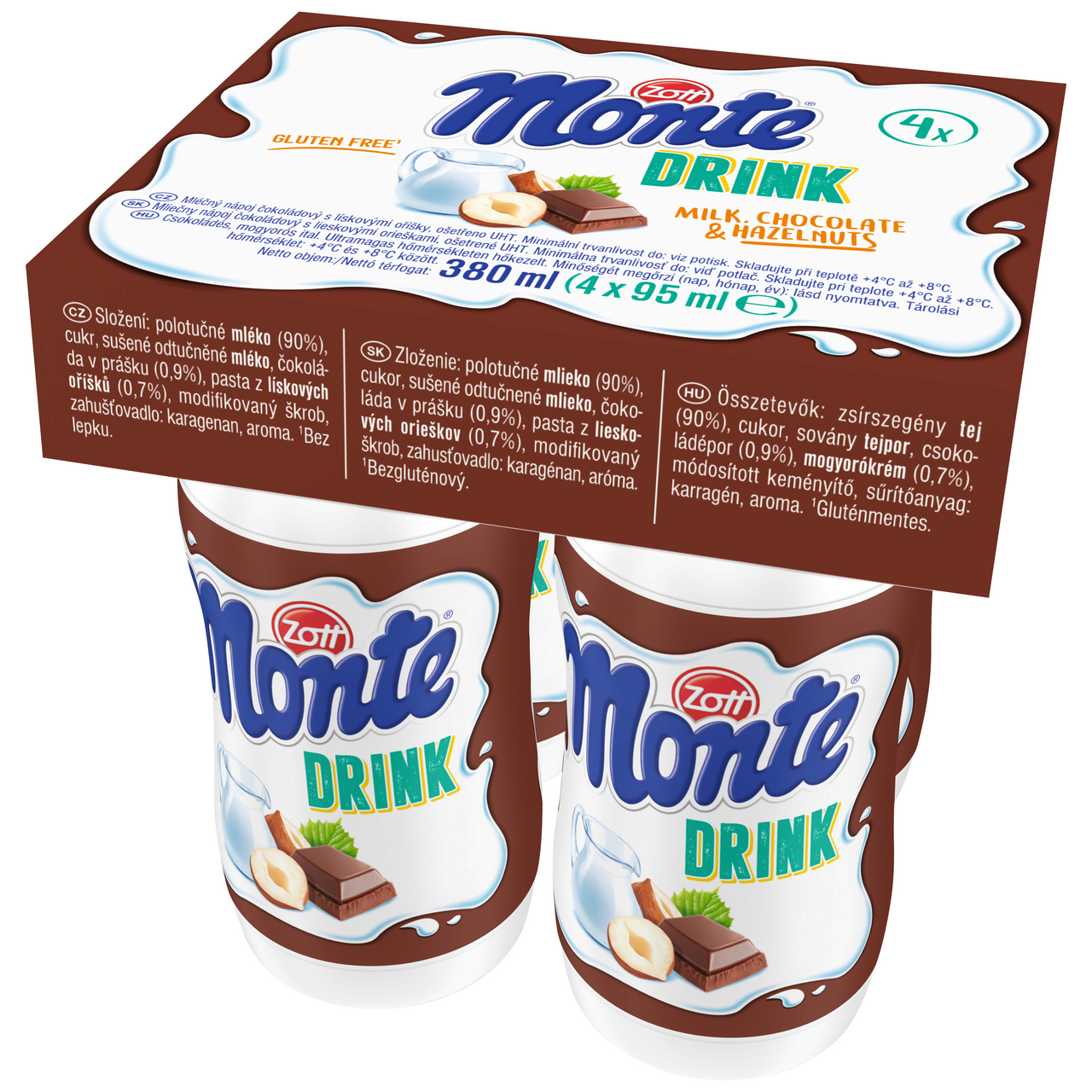 Zott Monte drink mliečny nápoj 6 x (4 x 95 ml )