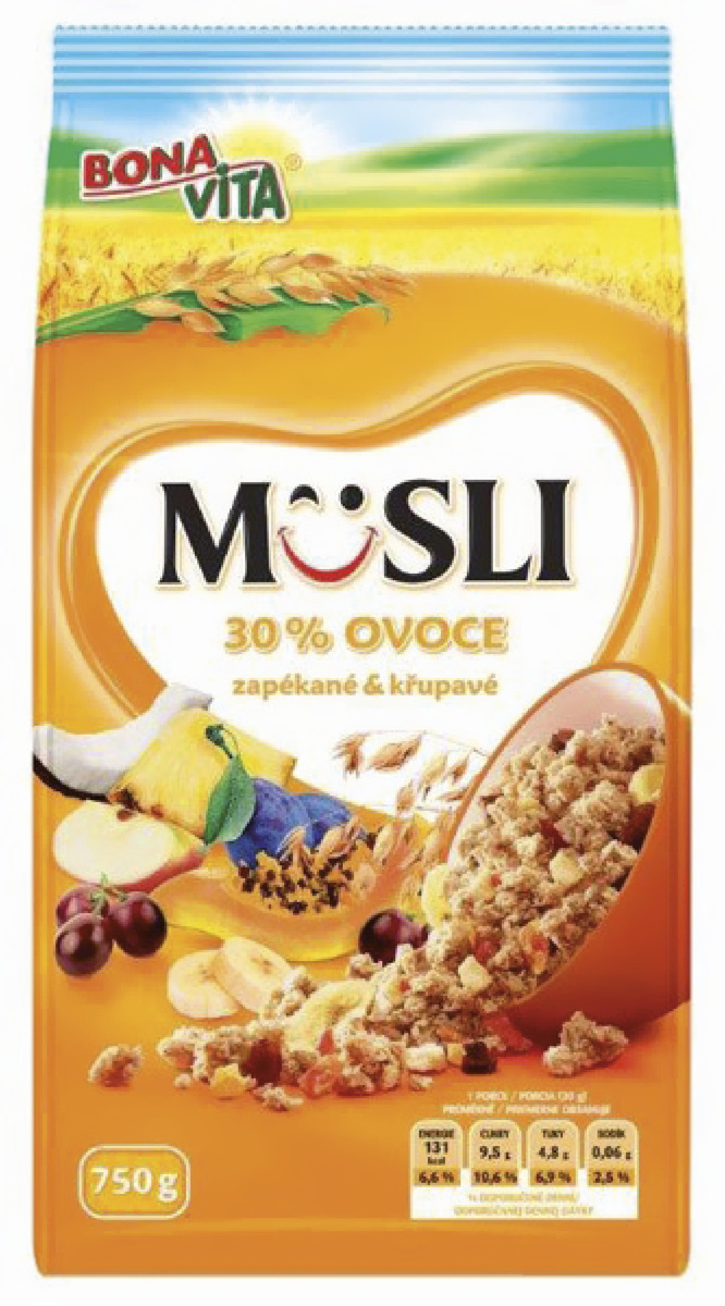 BONAVITA Müsli zapekané 30 % ovocia 750 g