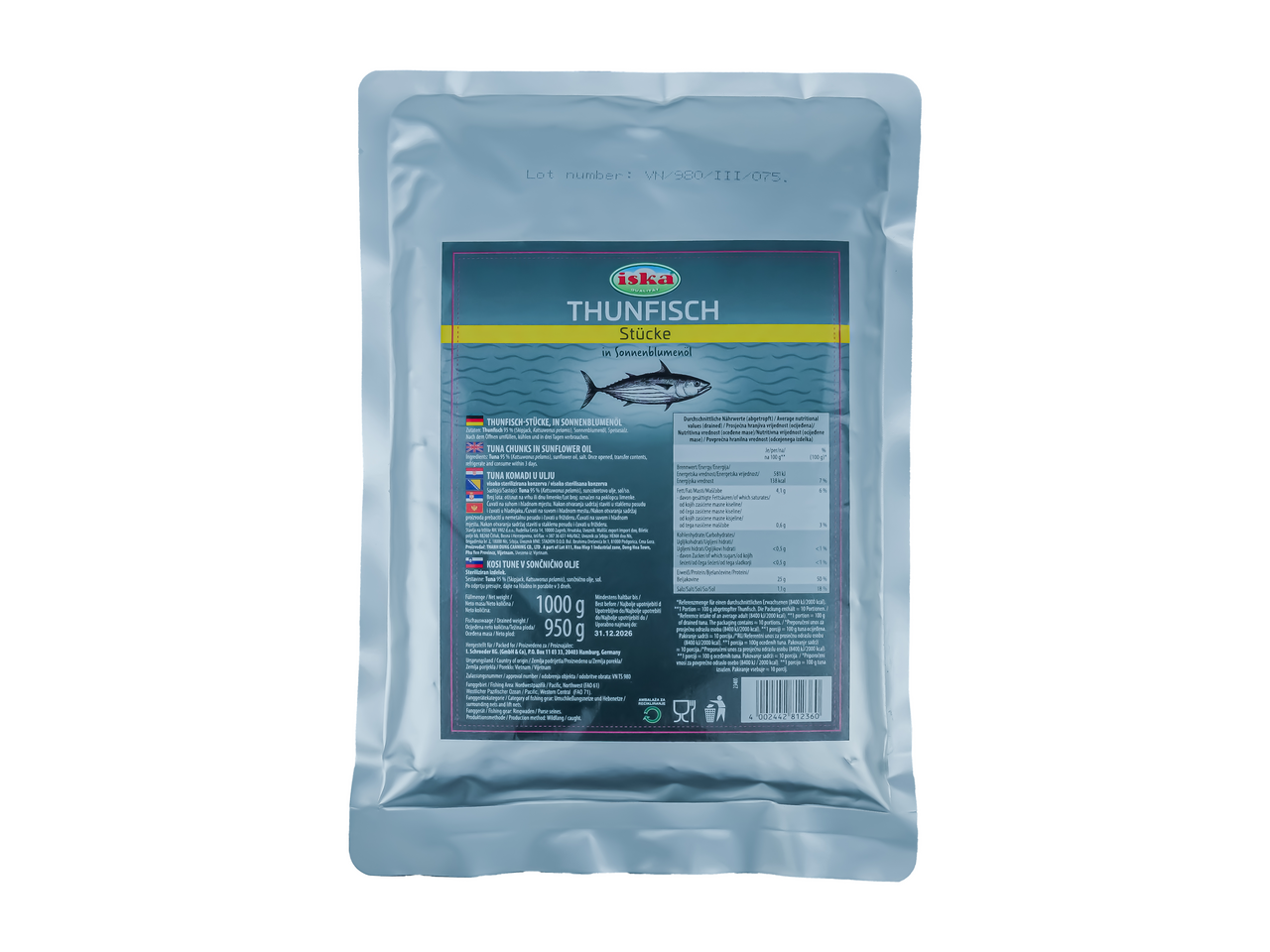 iska Tuniak kúsky v slnečnicovom oleji 1 kg