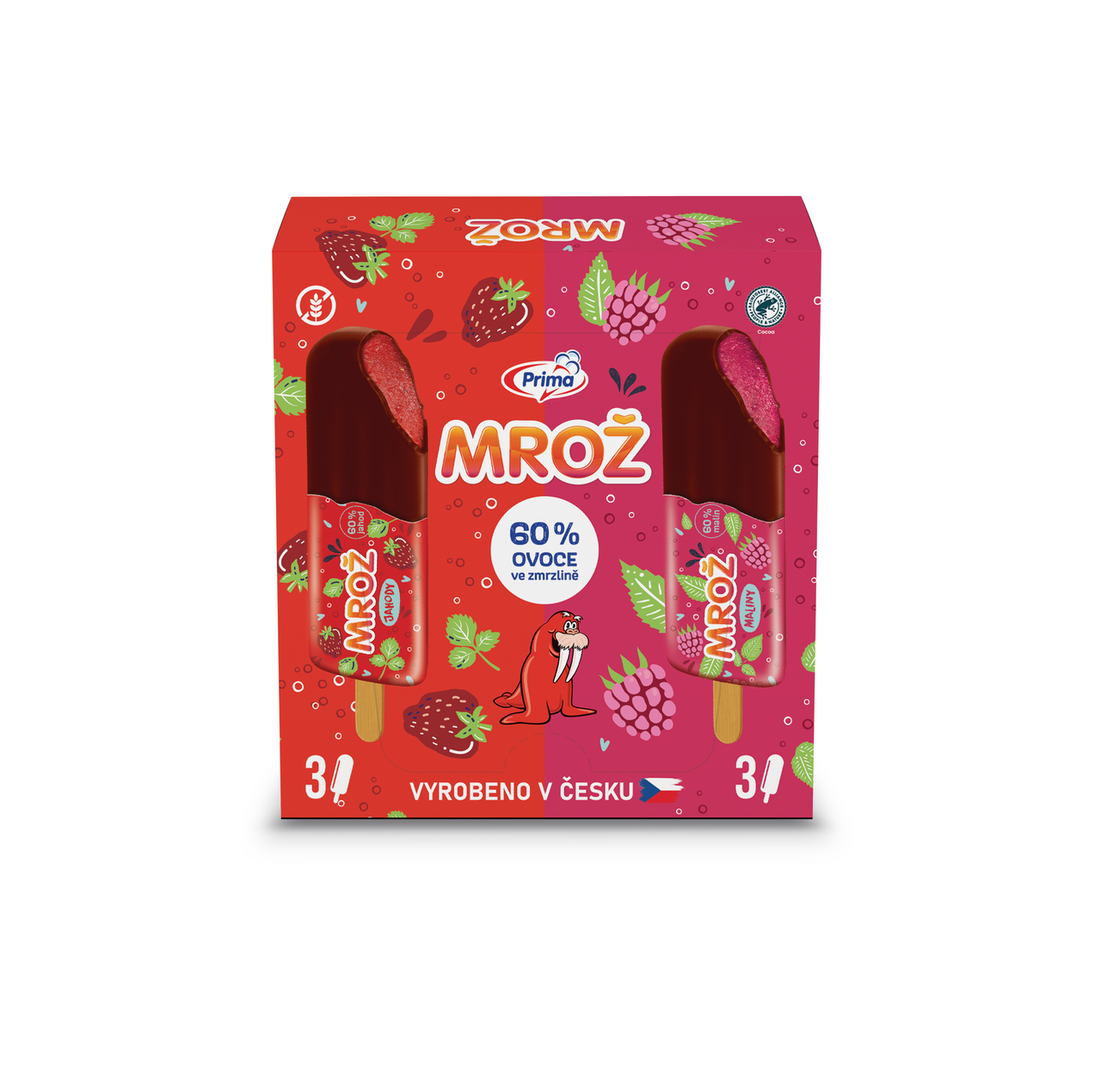 Prima MROŽ jahody a maliny nanuk mraz. 6 x 50 ml