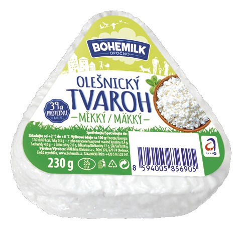 BOHEMILK Olešnický tvaroh mäkký chlad. 230 g