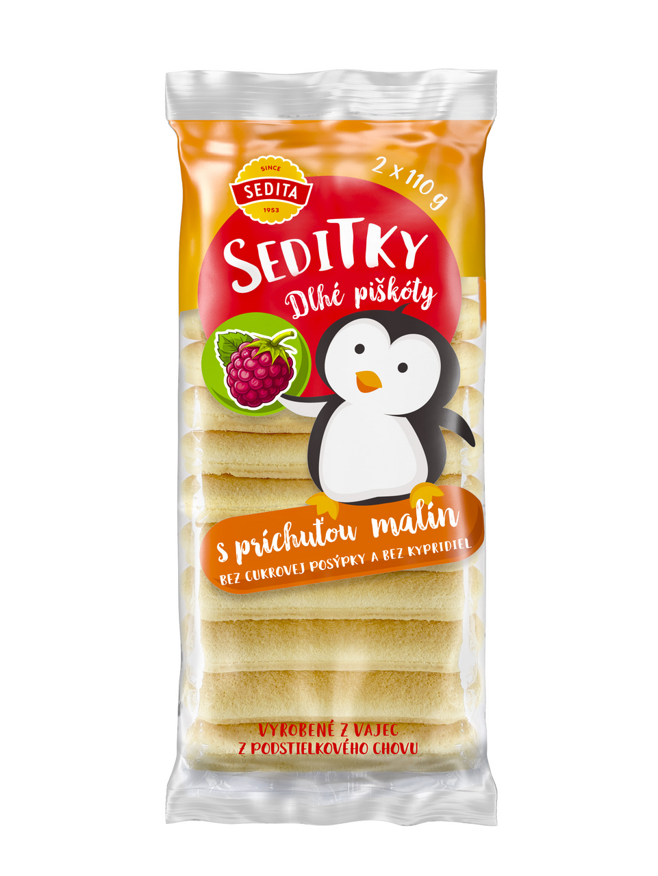 SEDITA SEDITKY Piškóty dlhé s príchuťou malina 220 g
