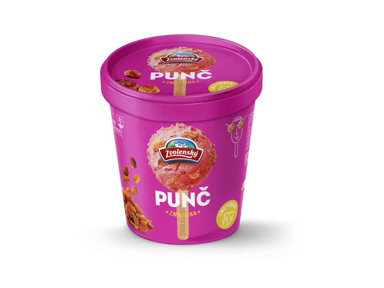 Zvolenský Smotanová zmrzlina punčová mraz. 420 ml